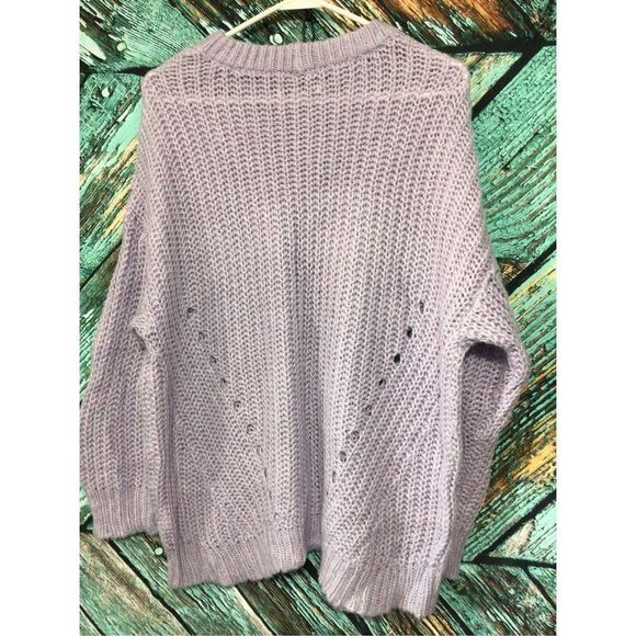 90’s American Eagle Lavender Chunky Knit Oversized Sweater Size Small 🦅 - Picture 6 of 12